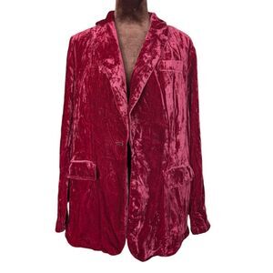 Torrid Raspberry Red Velvet Blazer Size M